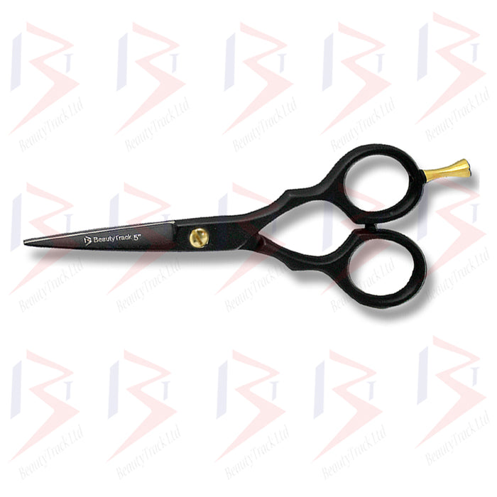 BeautyTrack Barber Scissors Hairdressing Shears 5.0 Inch Black