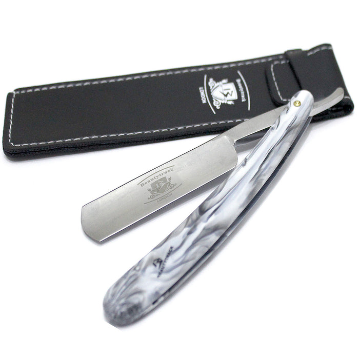 BeautyTrack Barber Straight Edge Shaving Razor Plastic Handle