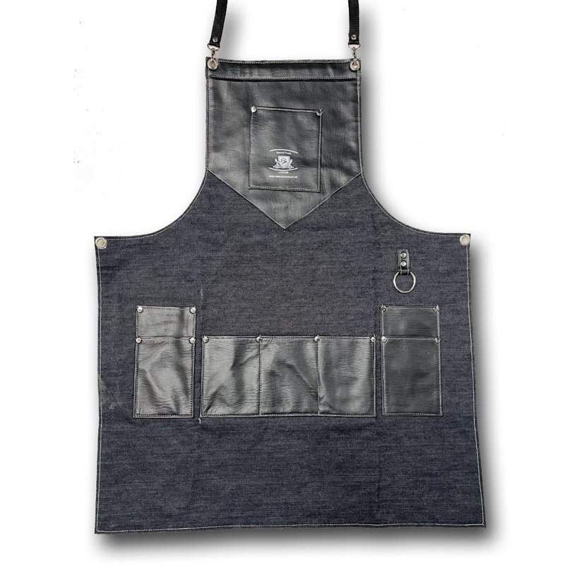 Barber Hairdresser Jeans Leather Pockets Apron