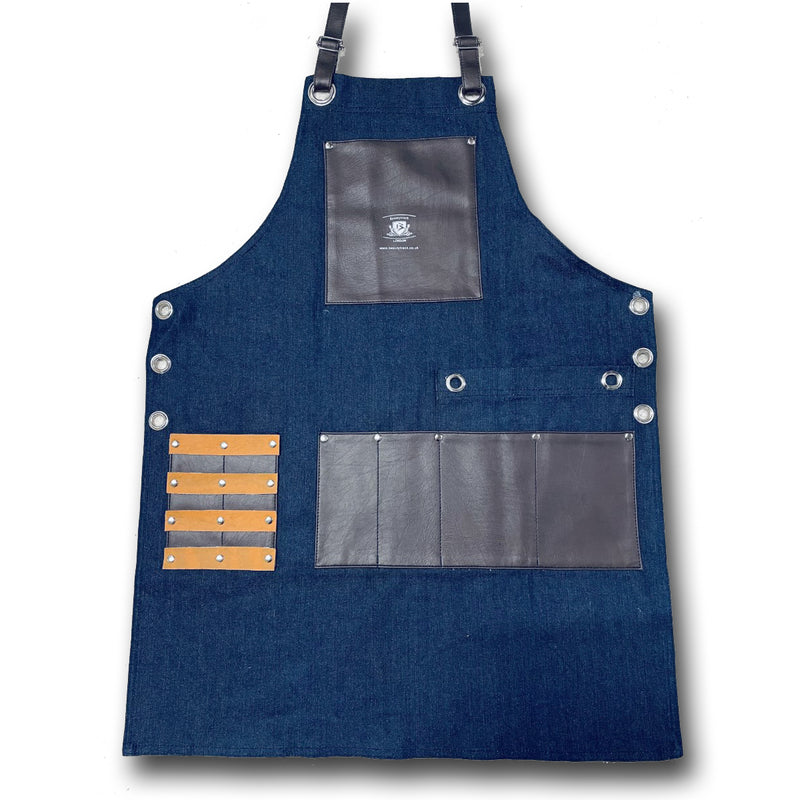 Jeansblaue Schürze für Friseursalon
