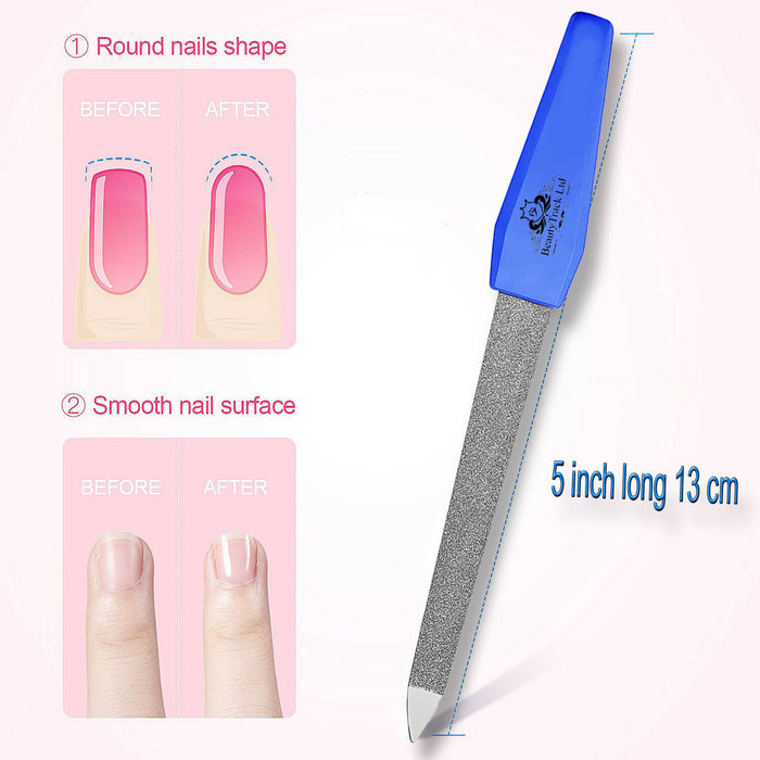 Beautytrack 5 Inch Blue Diamond Dusted Nail File Professional Footcare Tools