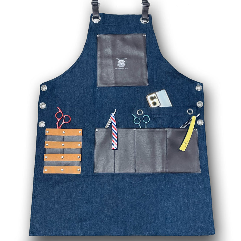 Jeansblaue Schürze für Friseursalon
