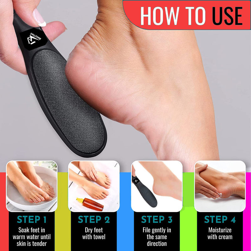 Black Foot Rasp File Pedicure Scrubber Dual Sided