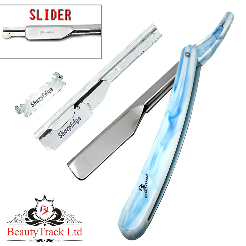 BeautyTrack Herren-Rasierrasierer mit Marmoreffekt, einschiebbarer Kunststoffgriff