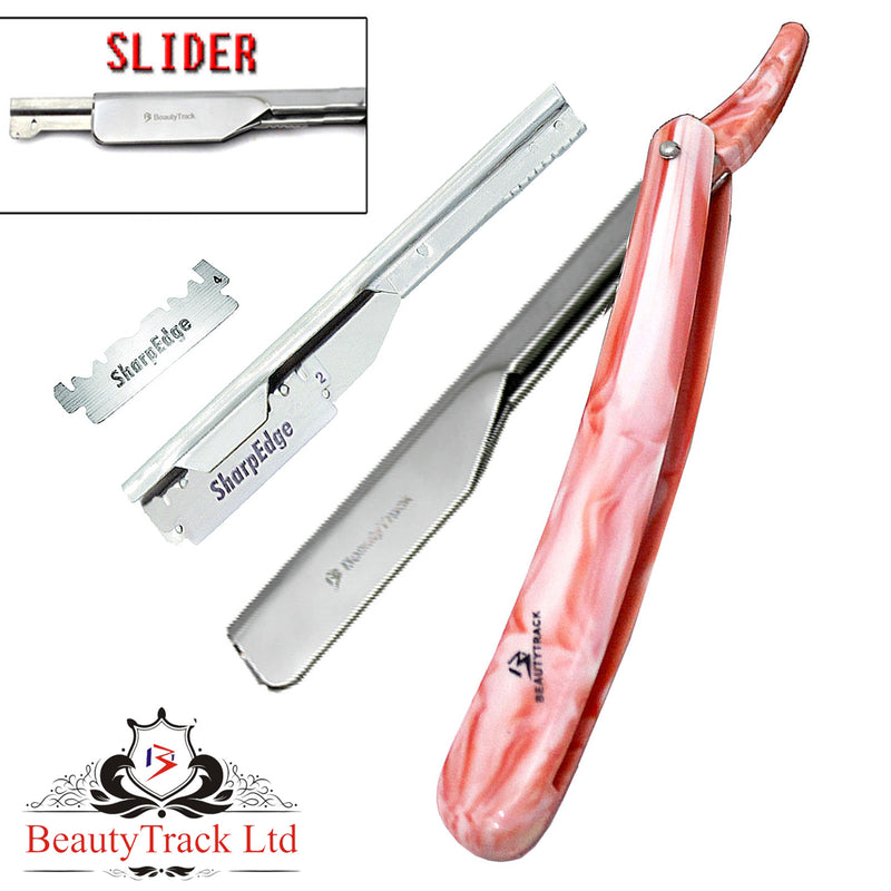 BeautyTrack Herren-Rasierrasierer mit Marmoreffekt, einschiebbarer Kunststoffgriff