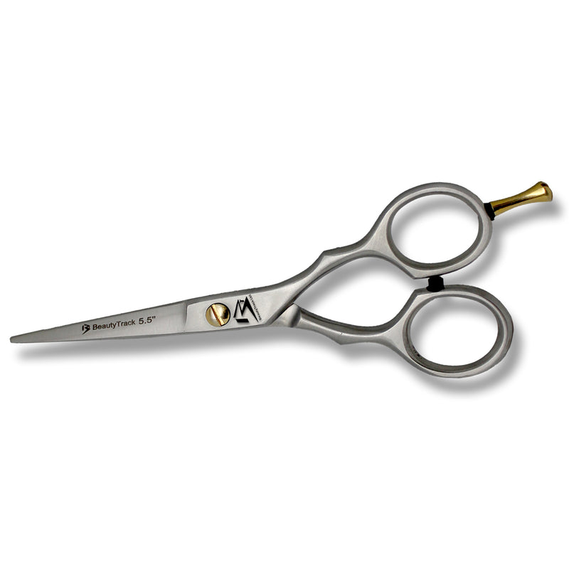 BeautyTrack Hairdressing Scissor Set Salon Thinning Shears 5.5 Inch Silver