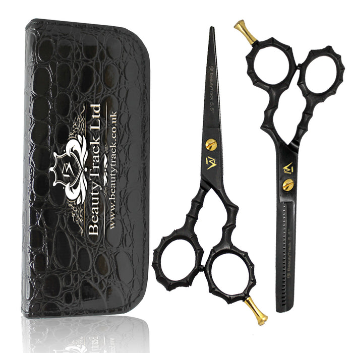 Black Skeleton Style Hairdressing Scissor Gift Set