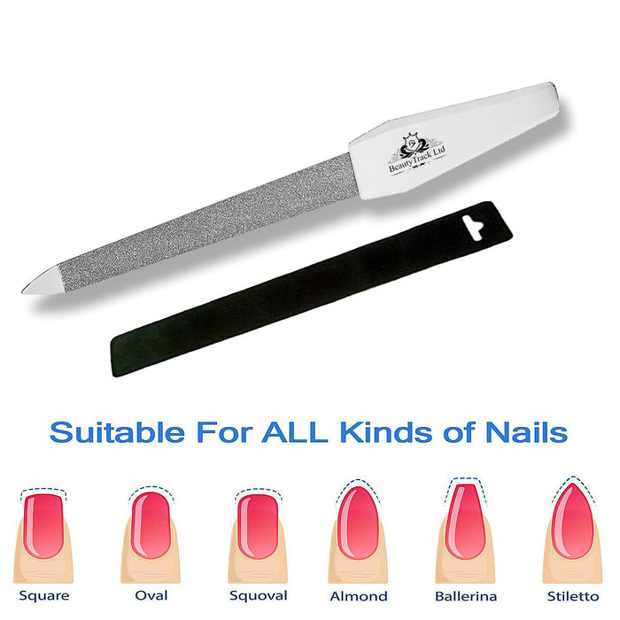Beautytrack 5 Inch White Diamond Dusted Nail File Professional Footcare Tools