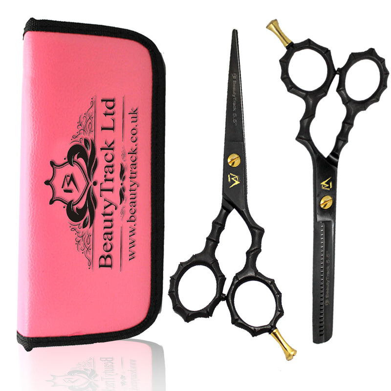 Black Skeleton Style Hairdressing Scissor Gift Set