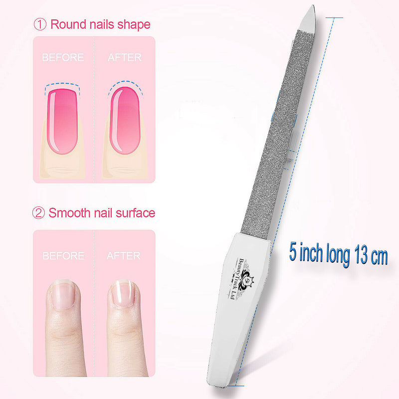 Beautytrack 5 Inch White Diamond Dusted Nail File Professional Footcare Tools