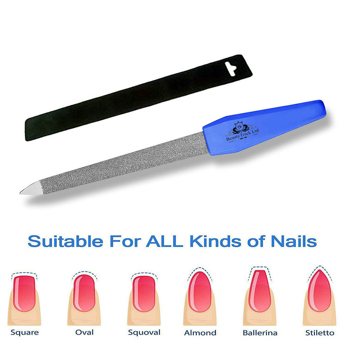 Beautytrack Lime à ongles dépoussiérée diamant bleu 5 pouces outils professionnels de soins des pieds