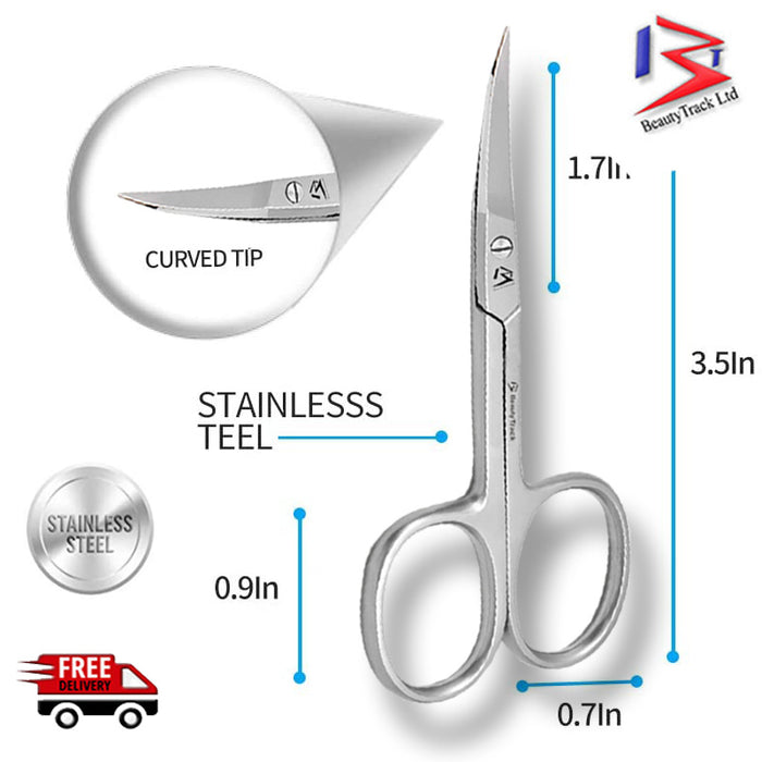 BeautyTrack Curved Nail Scissors 3.5 inch