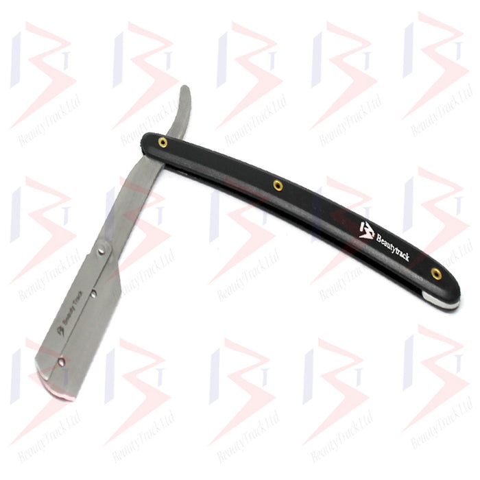 BeautyTrack Barber Cut Throat Straight Salon Rasierrasierer Schwarz