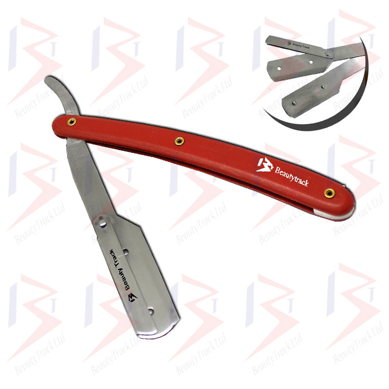 BeautyTrack Barber Salon Straight Cut Rasur Rasierer Rot