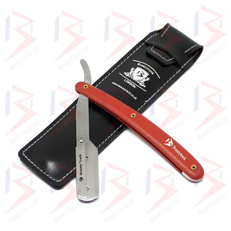 BeautyTrack Barber Salon Straight Cut Rasur Rasierer Rot