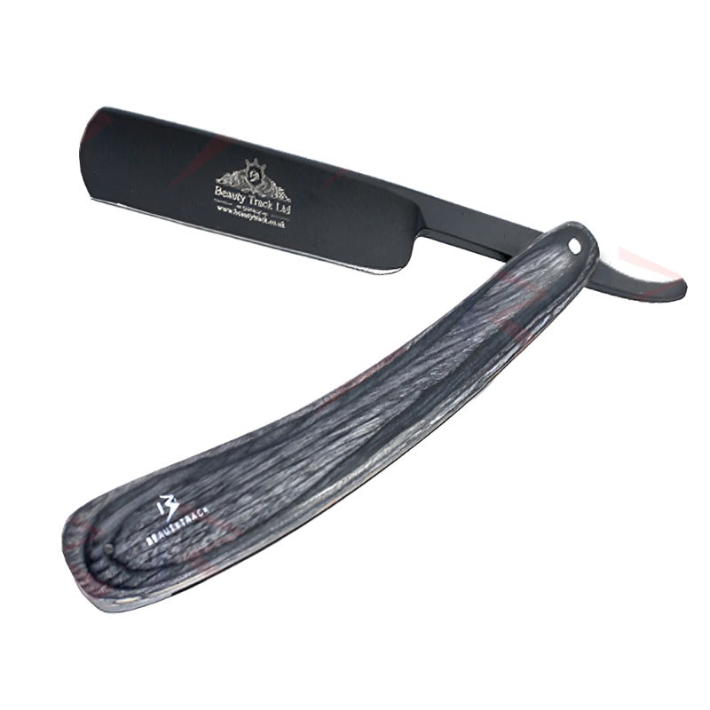 BeautyTrack Barber Salon Straight Cut Throat Shaving Razor Wood Handle