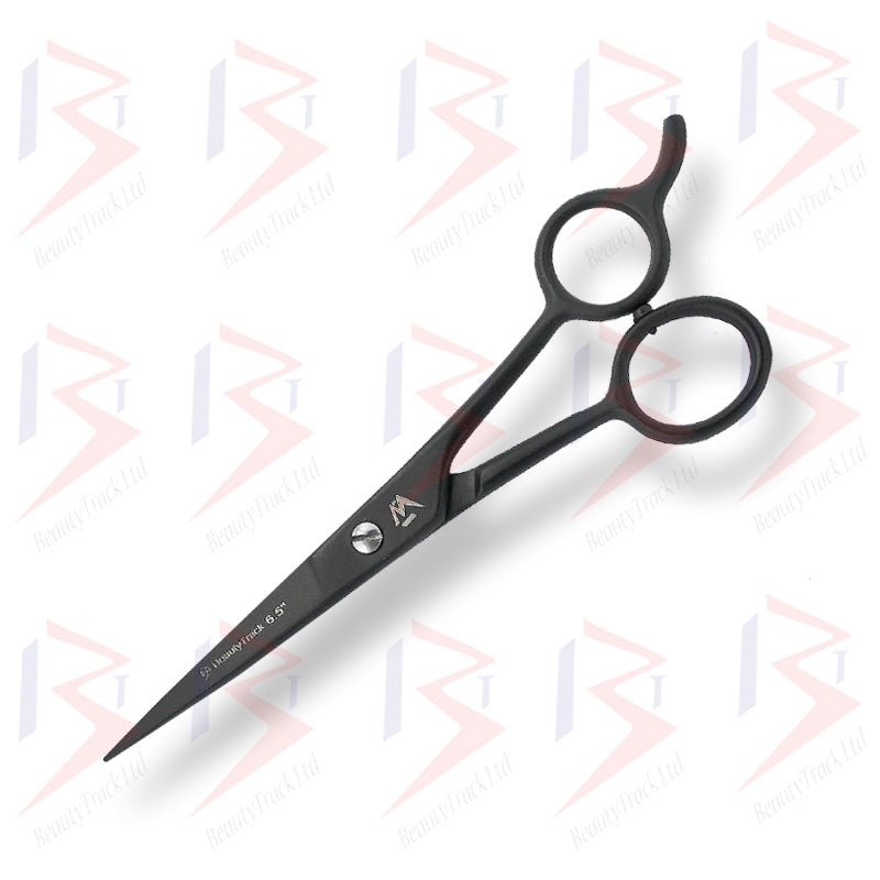 BeautyTrack Barber Scissors Basic Hair Cutting Shears 6.5 Inch Black