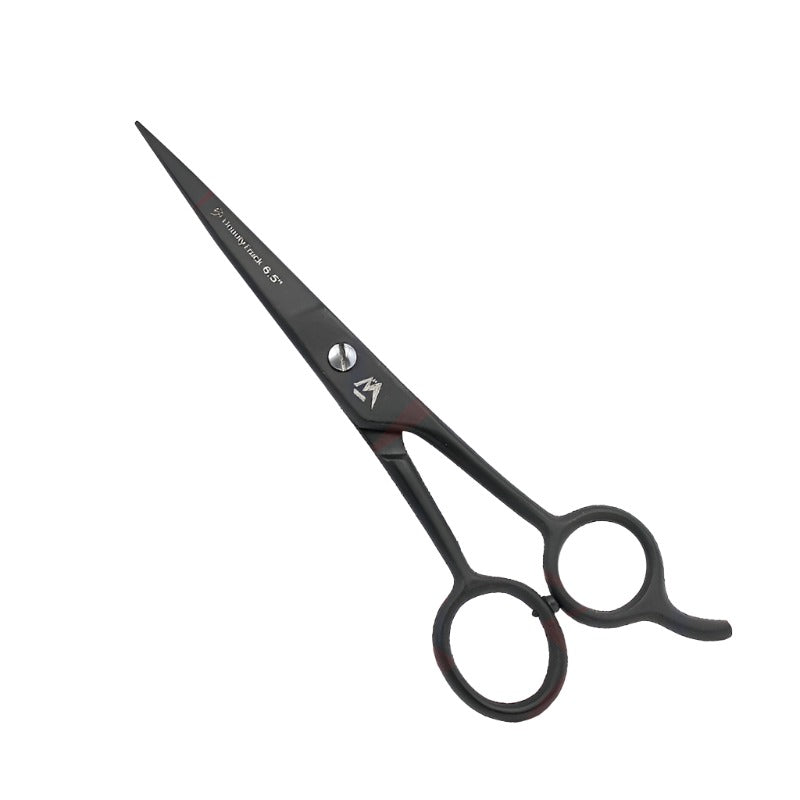 BeautyTrack Barber Scissors Basic Hair Cutting Shears 6.5 Inch Black