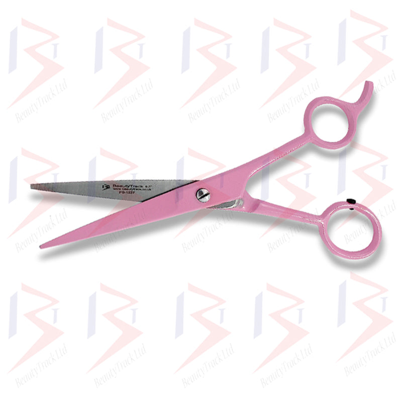 BeautyTrack Barber Scissors Basic Hair Cutting Shears 6.5 Inch Pink