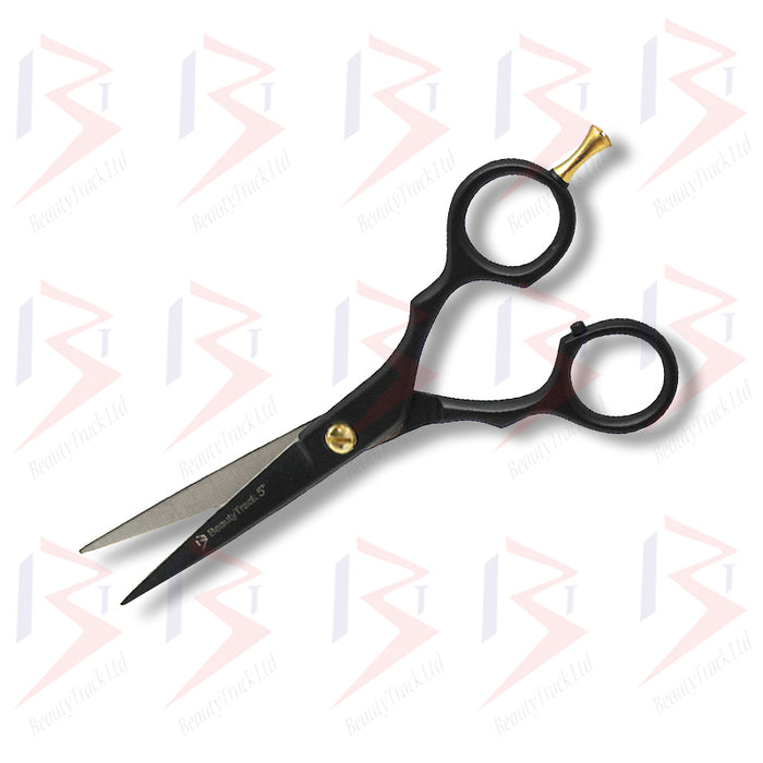 BeautyTrack Barber Scissors Hairdressing Shears 5.0 Inch Black