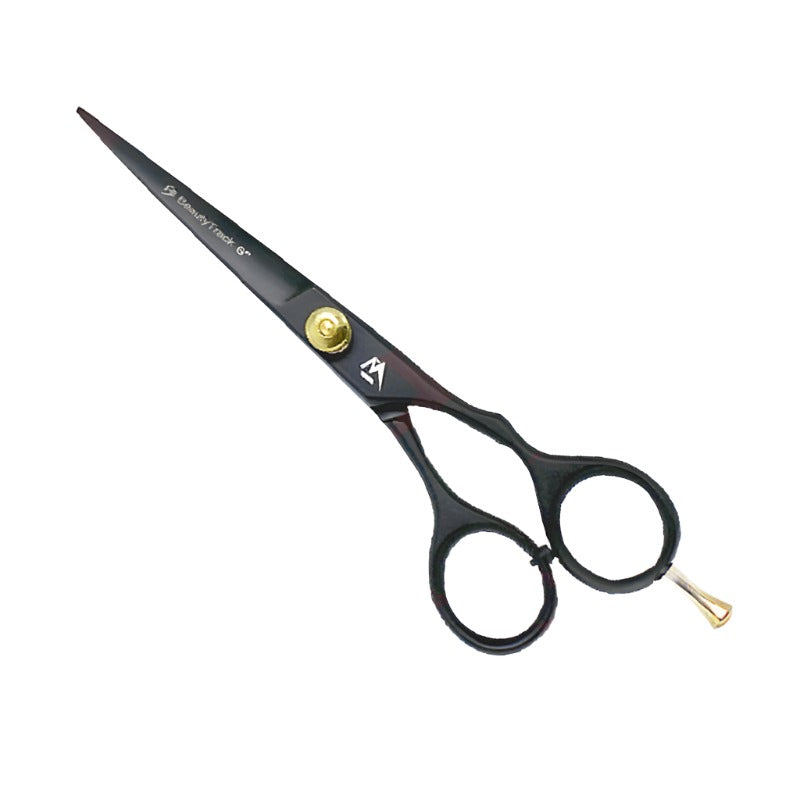 BeautyTrack Barber Scissors Salon Hairdressing Shears Black 6.0 Inch