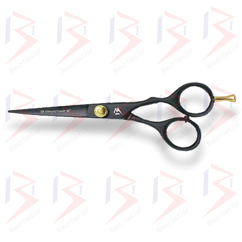 BeautyTrack Barber Scissors Salon Hairdressing Shears Black 6.0 Inch