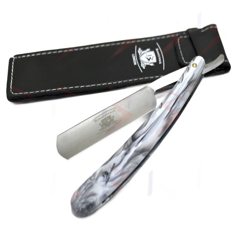 BeautyTrack Classic Barber Rasiermesser mit gerader Kante und Halsschnitt