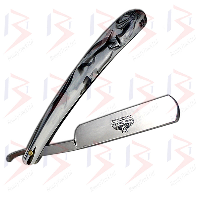 BeautyTrack Classic Barber Rasiermesser mit gerader Kante und Halsschnitt