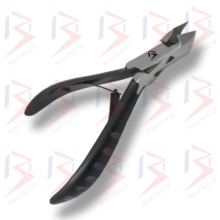 BeautyTrack Cuticle Nipper Cutter Black Coated Handle
