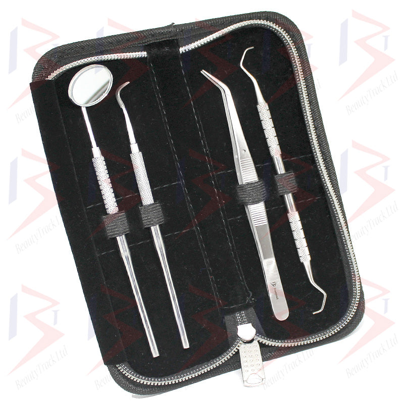 BeautyTrack Dental Dentist Scaler Set Tweezers Instruments Pick Tool Kit