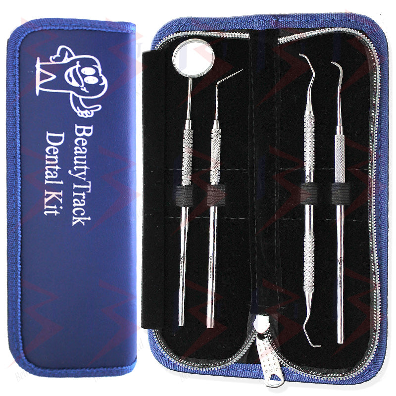 BeautyTrack Zahnspiegel-Scaler-Set, Zahnschaber, Zahnseide-Werkzeug