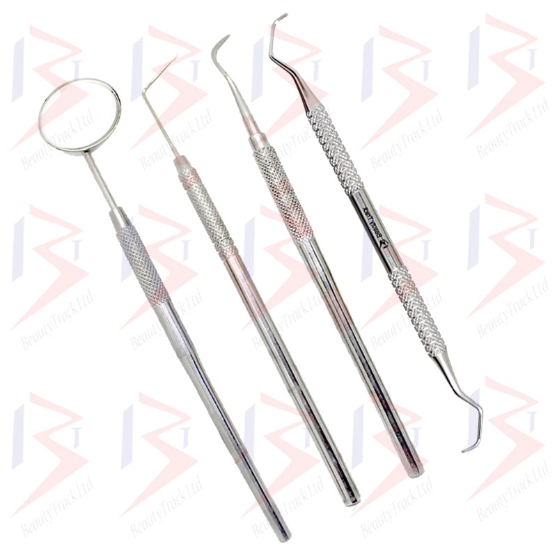 BeautyTrack Zahnspiegel-Scaler-Set, Zahnschaber, Zahnseide-Werkzeug