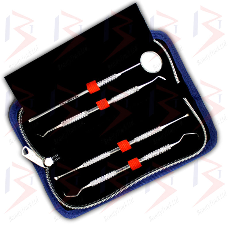 BeautyTrack Dental Oral Kit Scaler Probe Pick Set Mirror Steel Tools