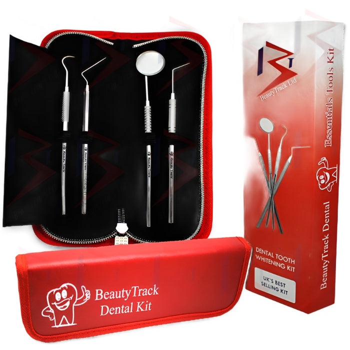 BeautyTrack Détartreur dentaire Sondes Pick Set Bouche Miroir Kit d'outils en acier