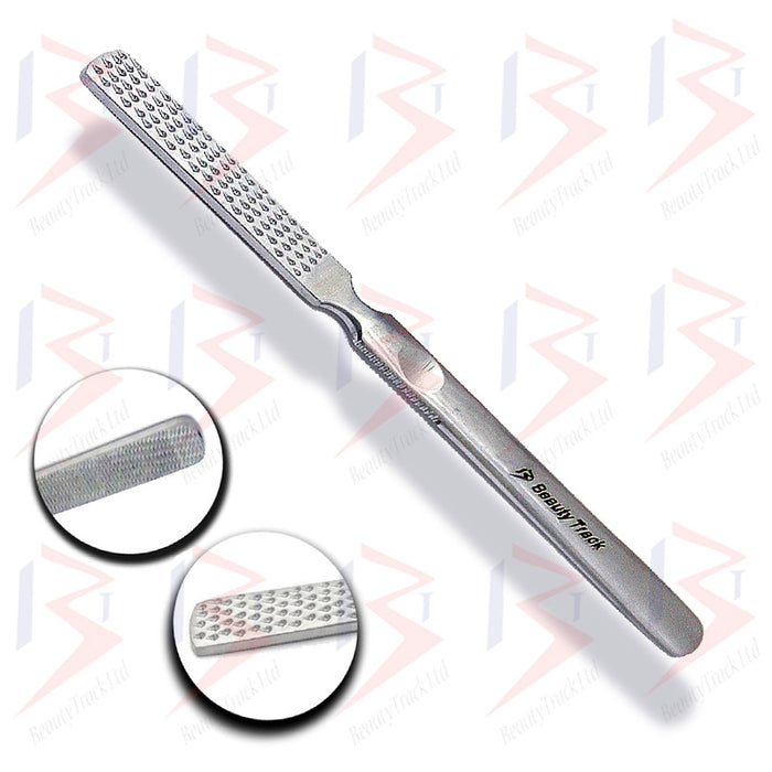 BeautyTrack Foot File Hard & Rough Skin Remover Stainless Steel 7'