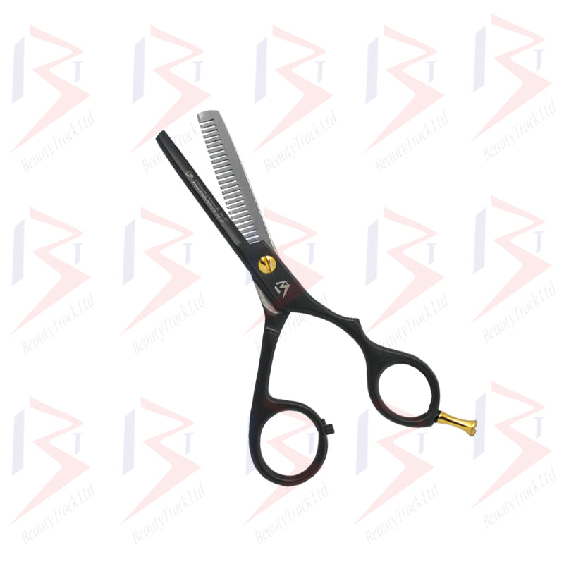 BeautyTrack Hairdressing Scissor Set Barber Thinning Salon 5.5 Inch Black