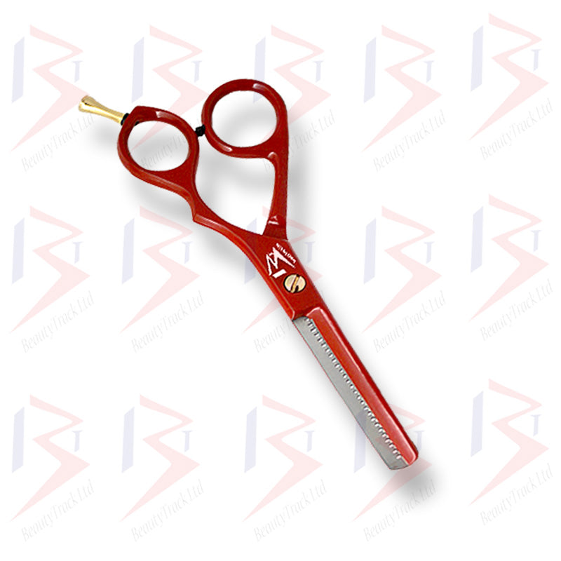 BeautyTrack Hairdressing Scissor Set Barber Thinning Salon 6.0 Inch Red