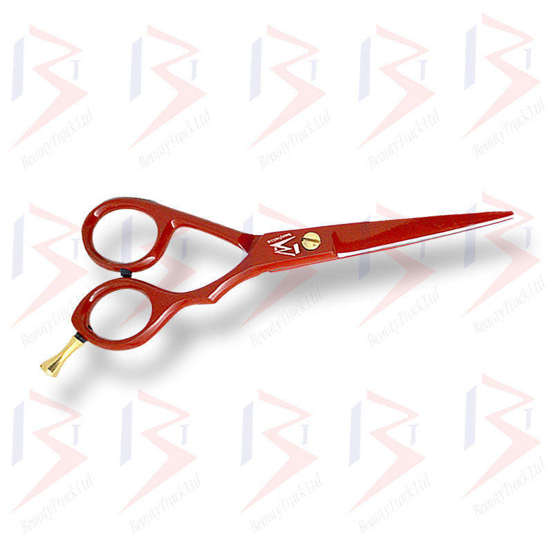BeautyTrack Hairdressing Scissor Set Barber Thinning Salon 6.0 Inch Red