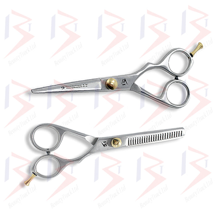 BeautyTrack Hairdressing Scissor Set Salon Shears 5.5 Inch Silver