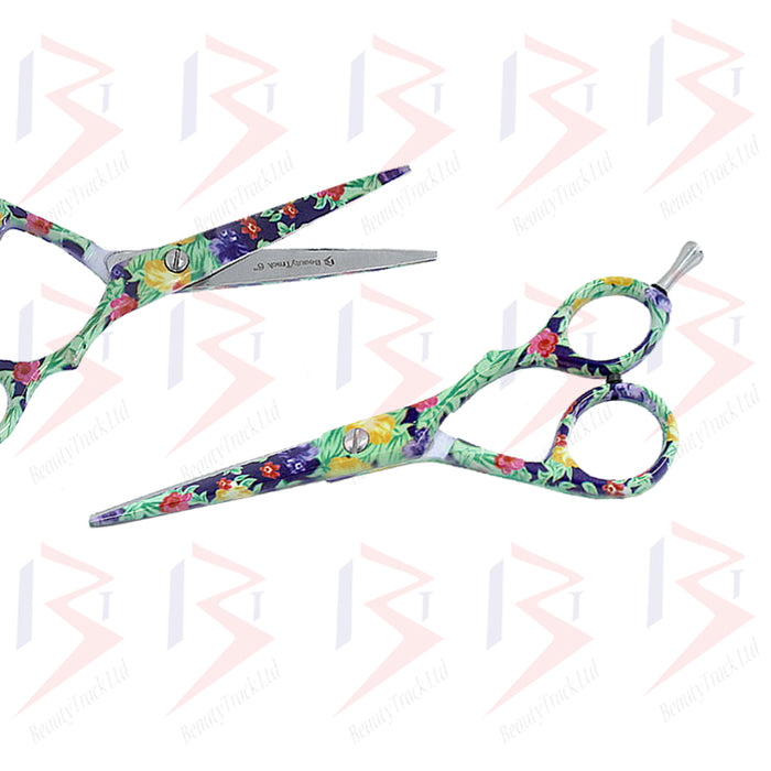 BeautyTrack Hairdressing Scissor Set Salon Shears 6' Flower Design