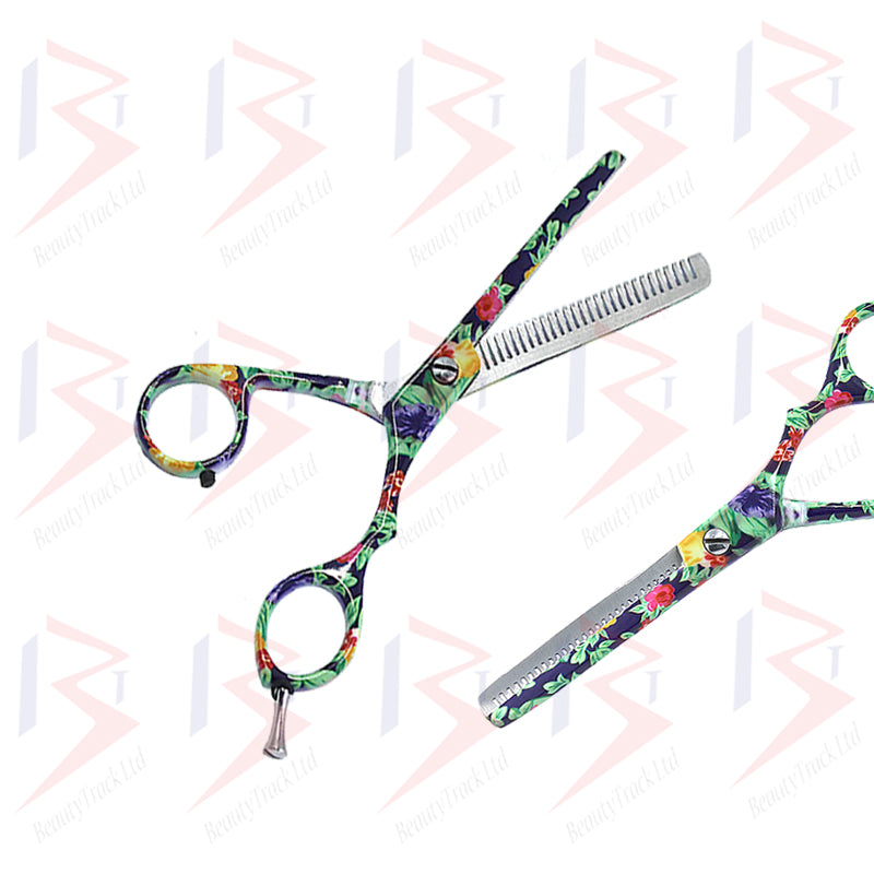 BeautyTrack Friseurscheren-Set, Salonschere, 1,8 m, Blumendesign