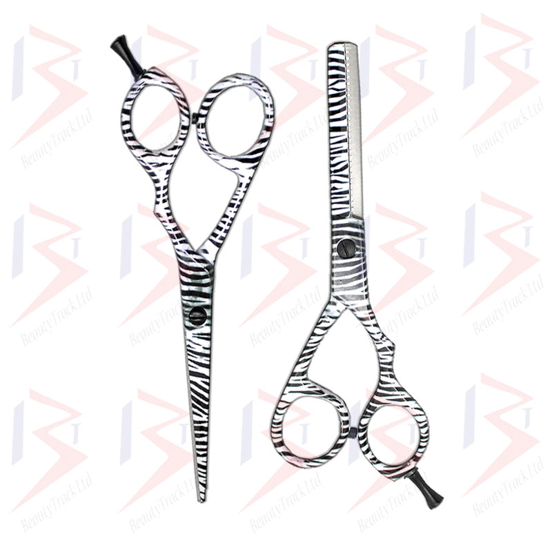 BeautyTrack Hairdressing Scissor Set Salon Shears 6' Zebra Print