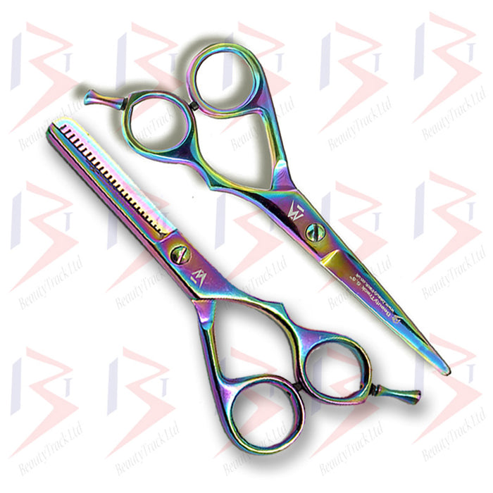 BeautyTrack Hairdressing Scissor Set Salon Thinning Shears Multi 6 Inch