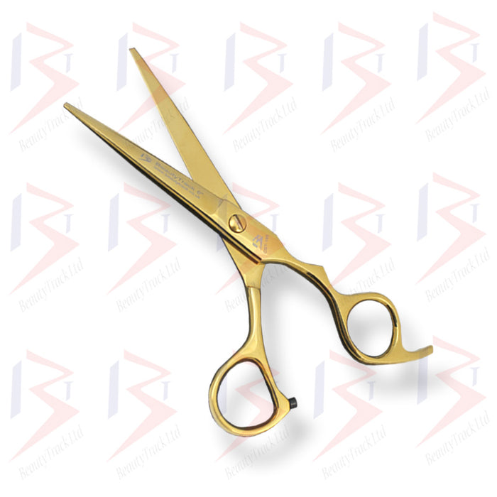 BeautyTrack Hairdressing Scissors Set Cobra Style Shears Gold 6.0 Inch