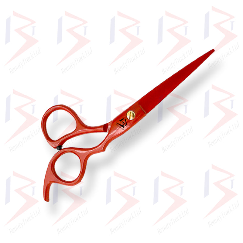 Ensemble de ciseaux de coiffure BeautyTrack, ciseaux de style Cobra, rouge, 6,0 pouces