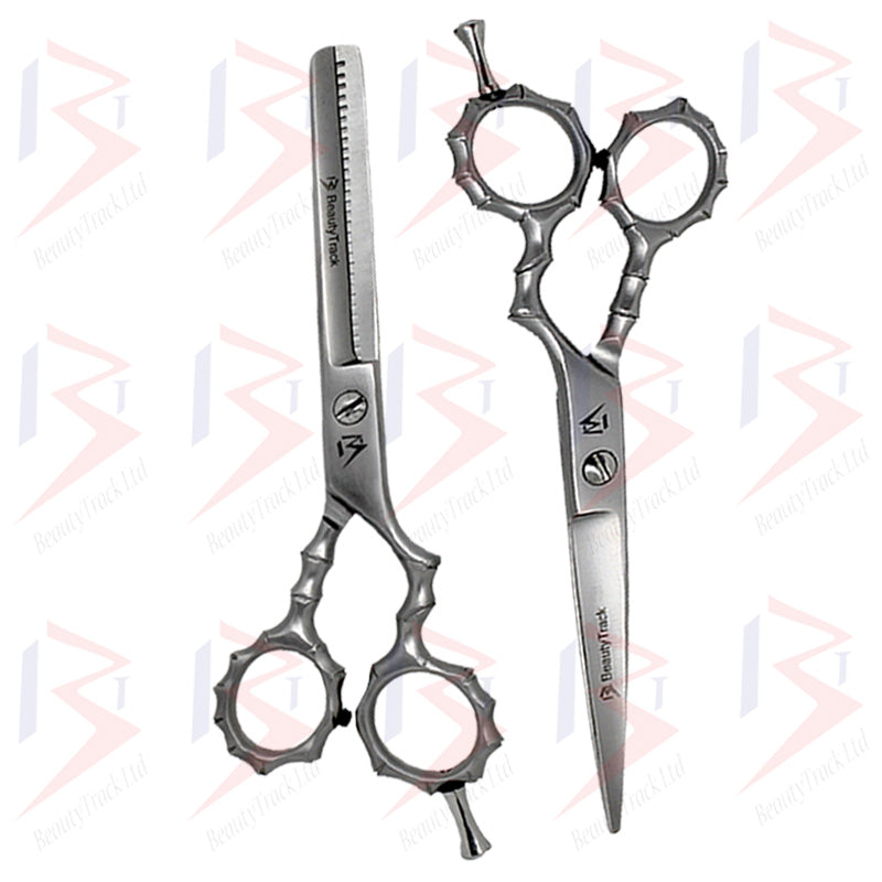 Ensemble de ciseaux de coiffure BeautyTrack, ciseaux de style squelette, 5,5 pouces, mats