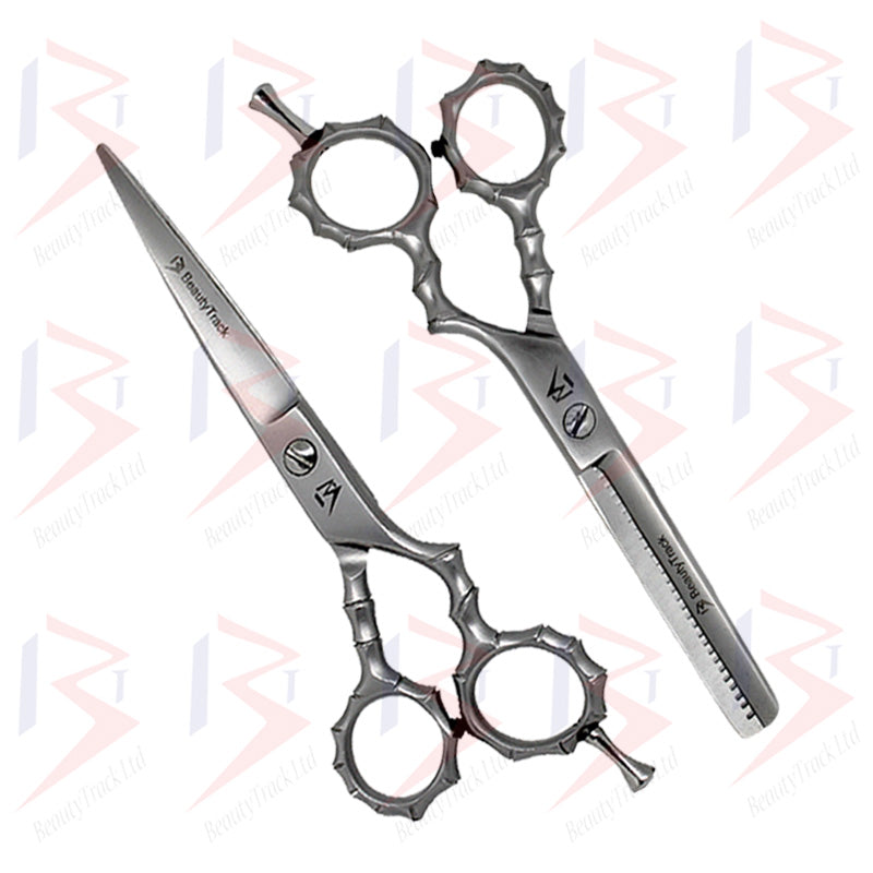 Ensemble de ciseaux de coiffure BeautyTrack, ciseaux de style squelette, 5,5 pouces, mats