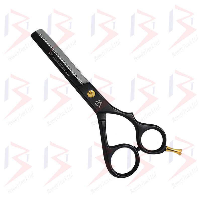BeautyTrack Hairdressing Thinning Scissor Barber Salon Black 6.0 Inch