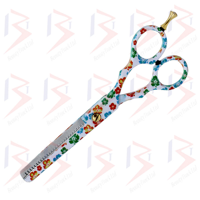 BeautyTrack Hairdressing Thinning Scissor Barber Salon Flower Design