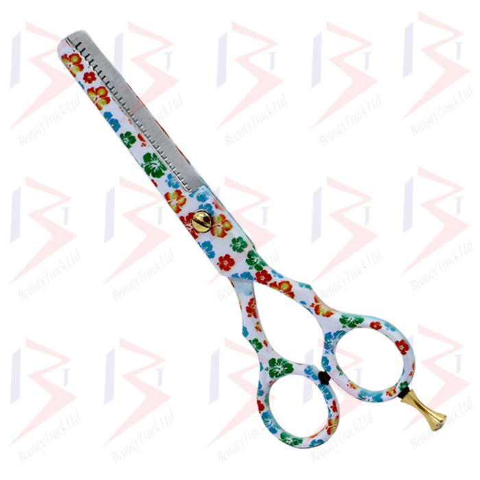 BeautyTrack Hairdressing Thinning Scissor Barber Salon Flower Design